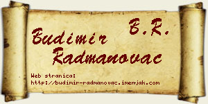 Budimir Radmanovac vizit kartica